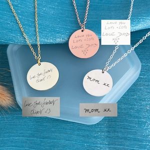 Gepersonaliseerde handschriftketting • Signatuurketting aandenken • Sieraden met gegraveerd schrift • Ketting met echt schrift • Aandenkencadeaus