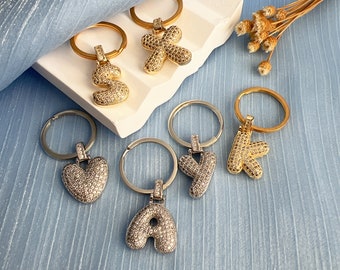 Custom Keychain • Initial Keychain • Bubble Letter Keychain • Name Keychain  • Christmas Gifts • Bridesmaid Gift