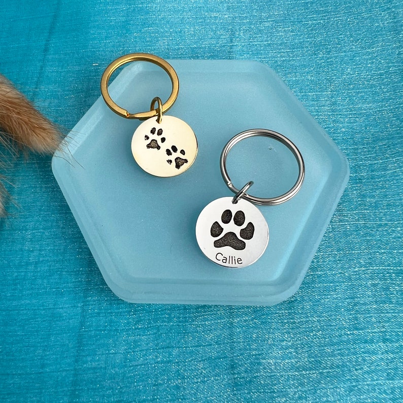 Personalized Paw Print Keychain Actual Paw Print Etsy