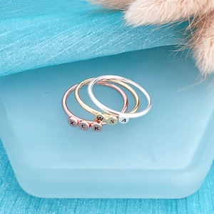 Custom Initial Ring • Personalized Initial Ring • Delicate Ring • Initial Ring • Stackable Ring • Gifts for Her • Christmas Gifts