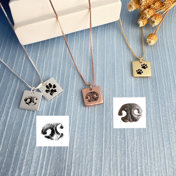 Personalized Paw Print Necklace • Pet Nose Print Necklace  • Actual Paw Print Customization • Pet Jewelry • Gifts for Pet Lovers