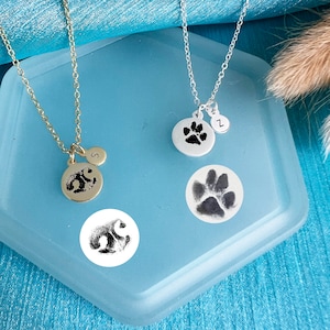 Personalized Paw Print Necklace • Custom Paw Print Necklace • Real Pet Paw Print Necklace • Pet Memorial Gift • Gift for Pet Lover