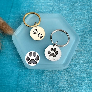 Personalized Paw Print Keychain • Actual Paw Print Customization • Custom Keychain • Pet Keepsakes • Gifts for Pet Lovers