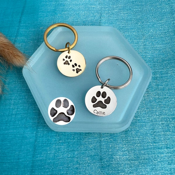 Personalized Paw Print Keychain • Actual Paw Print Customization • Custom Keychain • Pet Keepsakes • Gifts for Pet Lovers