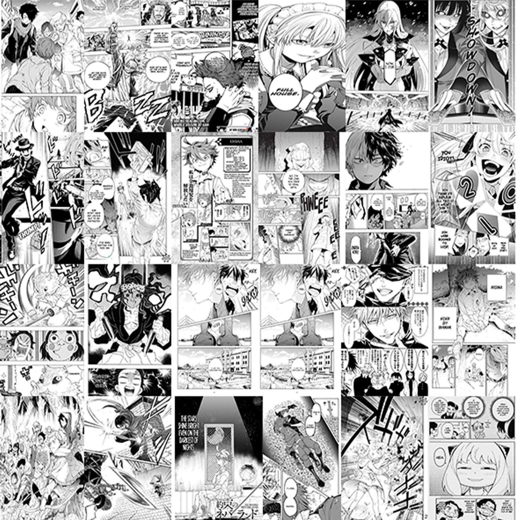 440 Pcs Anime Manga Collage Kit Anime Black and White Collage Manga Wall  Poster Manga Panels Room Decor Manga Aesthetic Collage Kit 