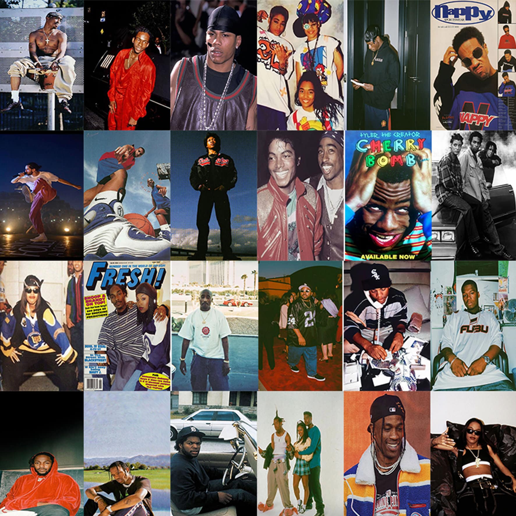105PCS Vintage Rap Hip Hop Posters, Vintage Rapper Wall