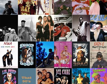 ☆Bahamadia☆ Hiphop 90s Poster Vintage 105PCS Vintage Rap Hip Hop Posters, Vintage Rapper Wall