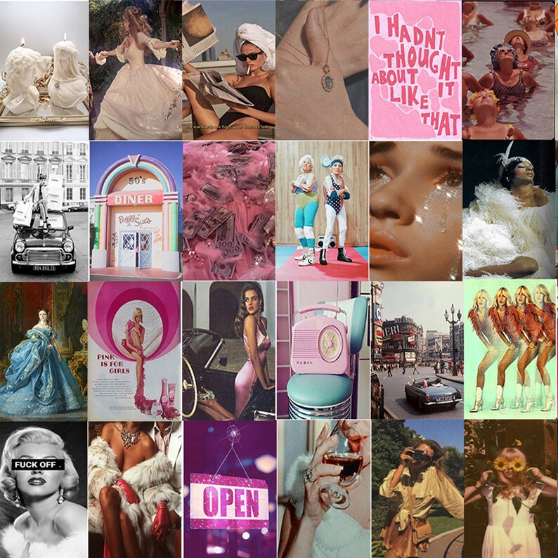 150PCS Boujee Vintage Wall Collage Kit Retro Aesthetic Photo Prints 70s