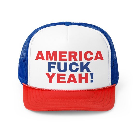 America Fck Yeah Kid Rock Trucker Hat, Red White Blue USA United States  Patriotic American Conservative Tucker Carlson Gift Freedom 