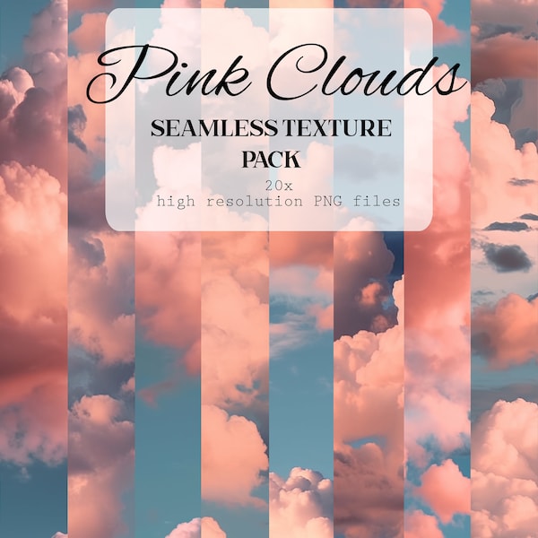 Heavenly Pink Clouds Seamless Texture Pack - Dreamy Sky Backgrounds