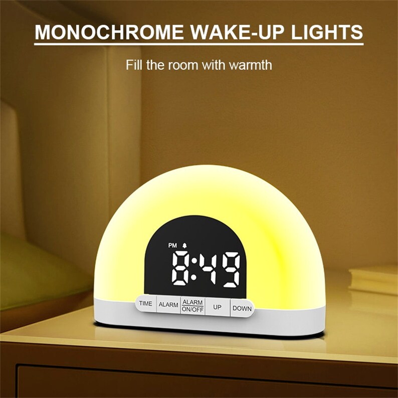 Wakeup Light Simulated Sunrise Electronic Alarm Clock Lamp Etsy
