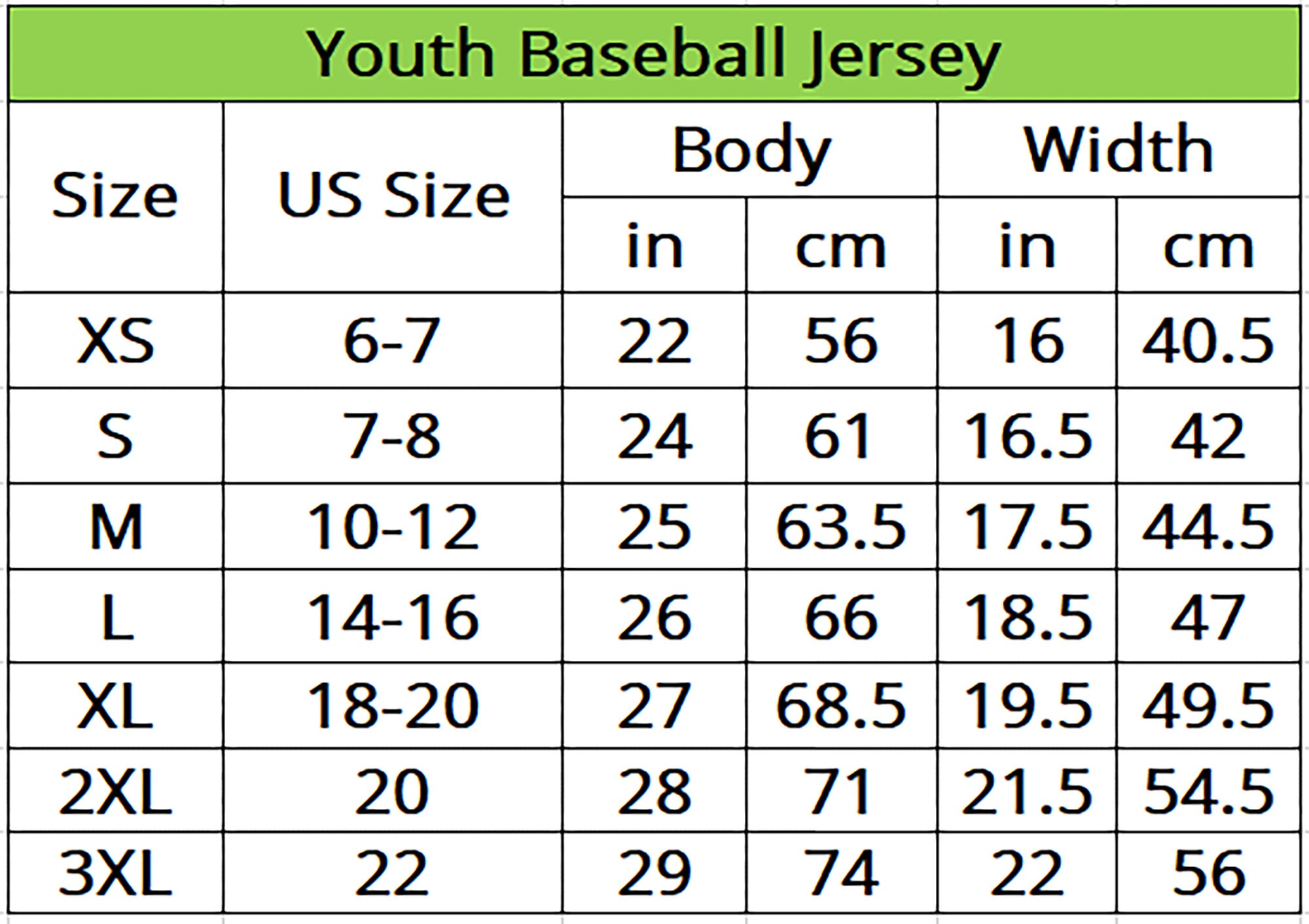 majestic baseball jersey size chart