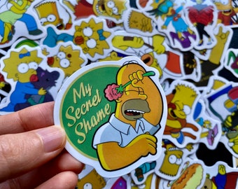 Pakiet naklejek Simpsonowie, zabawne naklejki z memami, prezent dla fana