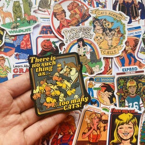 Jeu d'autocollants fantômes dessin animé horreur et humour des années 70 I graffiti rétro et ambiance anime, autocollants vintage