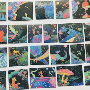 Pegatinas de cuento de hadas con dibujos animados retro - Vinilos impermeables