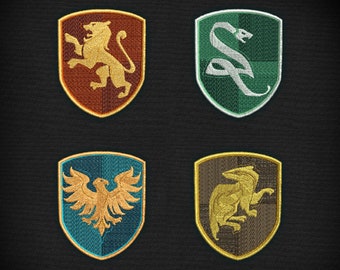 Parches para túnicas de la Casa Legacy de la Escuela de Magos (cosplay): archivos de bordado a máquina