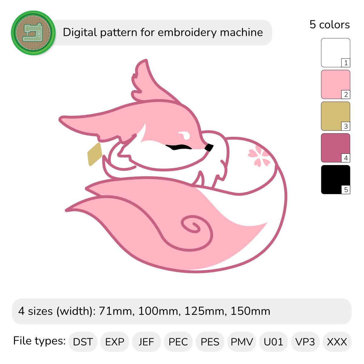 Yae Miko (sleeping Fox Form) - Machine Embroidery File - Etsy