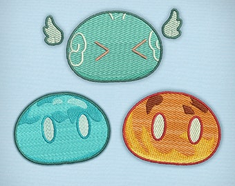 Paquete combinado de slime Anemo/Hydro/Pyro: archivos de bordado a máquina
