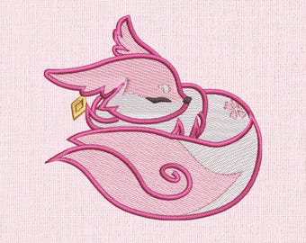 Yae Miko (forma de zorro durmiente) - Archivo de bordado a máquina
