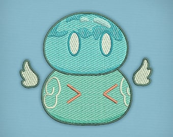 Parche de pareja Hydro x Anemo Slime: bonito archivo de bordado a máquina