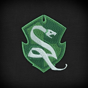 Wizard School Legacy Slythering Snake House Patch - Machine Embroidery File