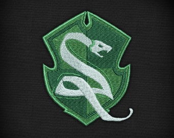 Parche de la casa de la serpiente de Slythering del legado de la escuela de magos: archivo de bordado a máquina
