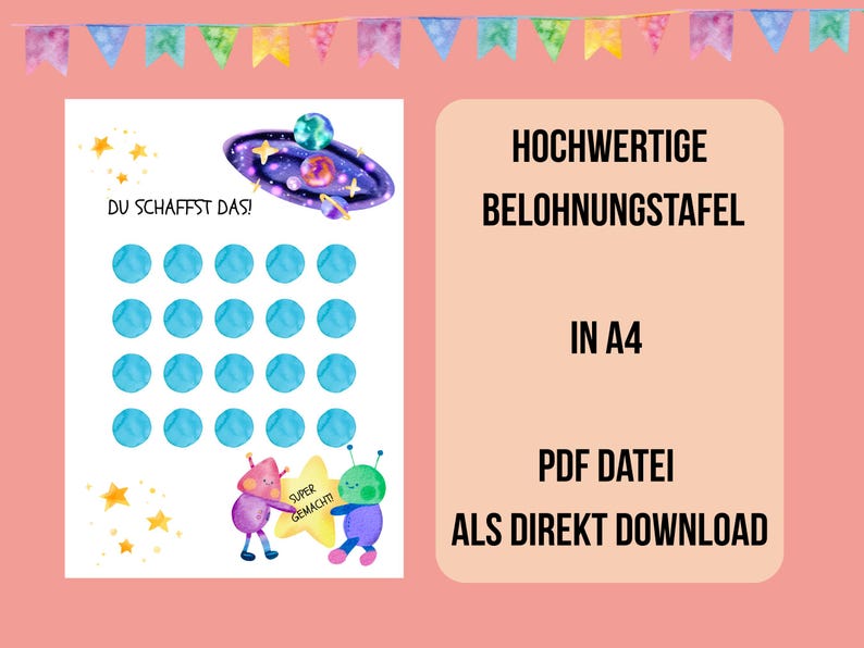 Progress Learning Alien Ranking Chart Space Reward Chart for Kids | Points & Motivation Chart | Task Plan for ...
