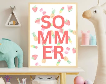 Seasonal picture, seasons table summer, seasons kindergarten, seasons poster, four seasons poster, poster summer