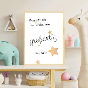 Nunca eres demasiado pequeño para ser genial Refranes de afirmación Refranes de afirmación para niños Póster de guardería Decoración de guardería A4