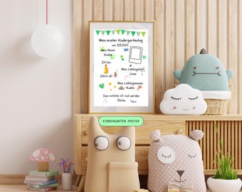 Kindergarten poster to fill out – My first day of kindergarten – Reminder signs – Kindergarten enrollment PDF – Instant download