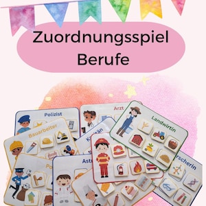 Juego de clasificación de profesiones para niños | Juego de correspondencias Montessori | Tarjetas ilustradas con profesiones y características | Juego educativo para preescolar y primaria (PDF)