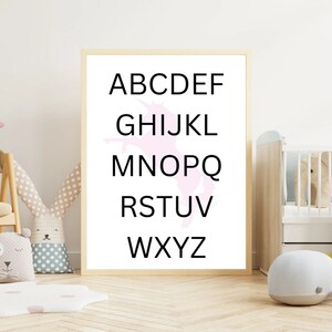 ABC poster, ABC poster for children, ABC poster unicorn, ABC poster to print, gift for school enrollment of girls, alphabet poster, poster A4