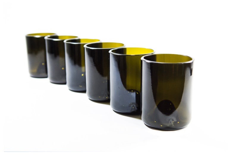 Black Recycled Wine Tumbler Set of 6, Sustainable Elegant Wine Tasting Glassware Set, Practical Glassware Set for Patio Dining image 7