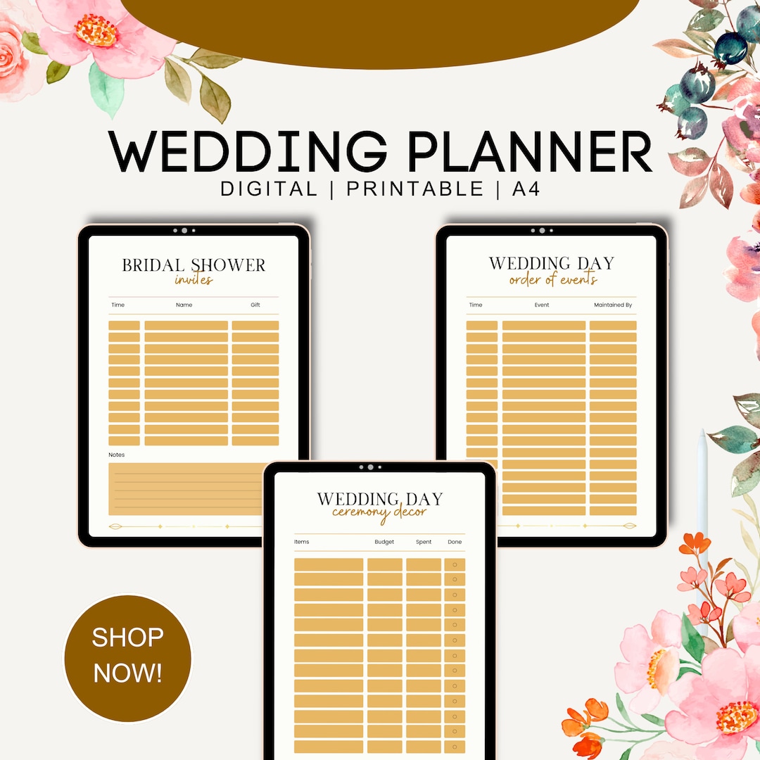 Wedding Planner Printable Printable Wedding Planner Pages - Etsy
