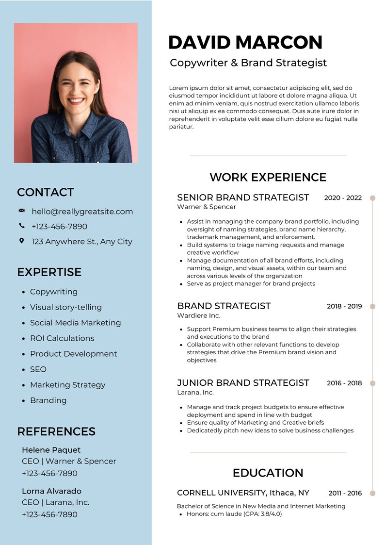Resume Writer With Photo, Resume Writing, Resume Template, Resume