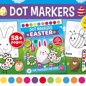Easter Dot Markers Coloring Pages Digital Download, Dot Markers Activity Book, Dot Marker For Kids & Toddlers, Preschool, Kindergarten