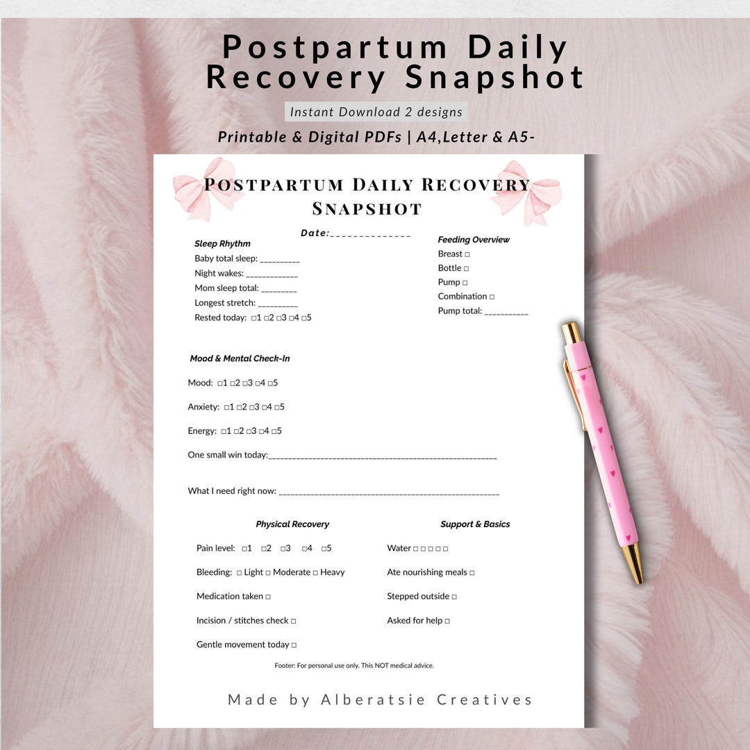 Postpartum Progress Notes.pdf Postpartum Recovery Printable Journal Page | PDF | Daily Postpartum ...