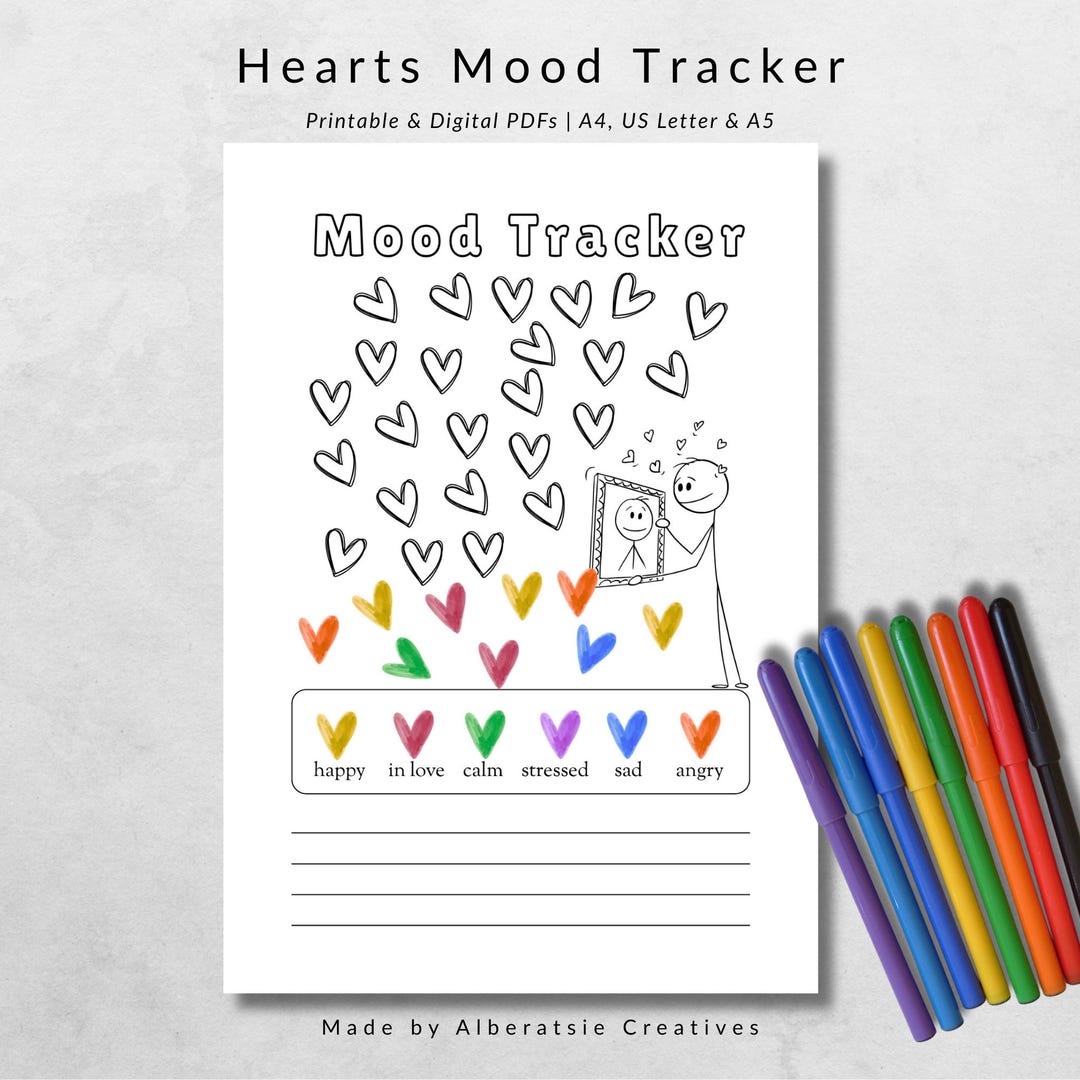 Fun Mood Have Fun Mood Tracker Printable |digital |PDF| Daily Feelings Journal ...