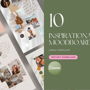 10 Professional Moodboard Template | Elegant, Minimalist, Terracota, Interior Design | Canva Template | Branding Presentation Moodboard