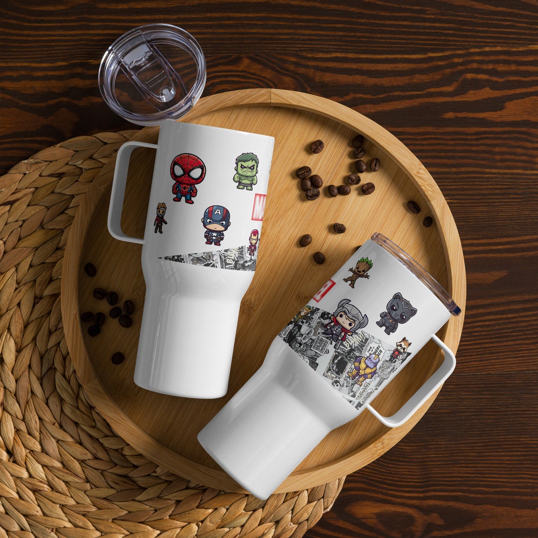 Marvel Travel Mug Cute Vector Superhero Characters Design 25 Oz Amazing