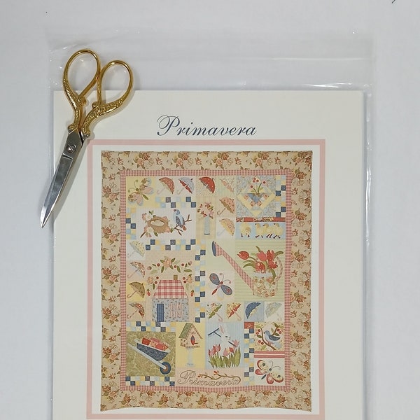 Brand New! Primavera, THE VINTAGE SPOOL,  Finished Size approx. 66"w x 78"h, Heirloom Quilt, Full Description Below