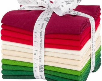 Fat Quarter Kona Cotton Christmas Holiday Palette, 12pcs/bundle