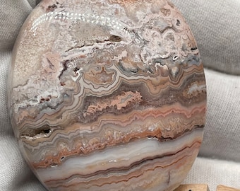 Natural Pink Crazy Lace Agate Palm Stone | Polished Crystal with Sparkling Pockets  | Polished Palm | High-Quality AAA+