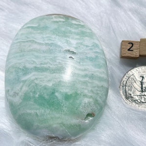 AAA+ Caribbean Blue Calcite, Palm Stones, Ocean Blue, Hemimorphite, Aragonite, Semiprecious Gemstones, Beach in Your Hand