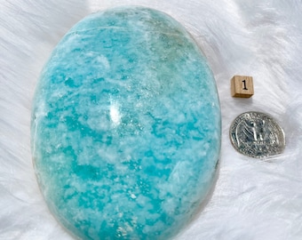 AAA+ Caribbean Blue Calcite, Palm Stones, Ocean Blue Semiprecious Gemstones, Hemimorphite, Aragonite, Meditation Stones, Unique Crystal Gift