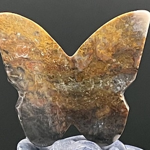 2“ Rare Neo Jasper 3D Butterfly Carving | Eclipse Jasper Calcite Aragonite Crystal | Healing Stone Home Decor | Collector&#39;s Gem Medium Size