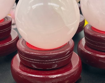 UV Reactive Pink Mangano Calcite Sphere AAA+ | Polished Crystal Orb Metaphysical Chakra Balancing Energy Stone Selections 1-4