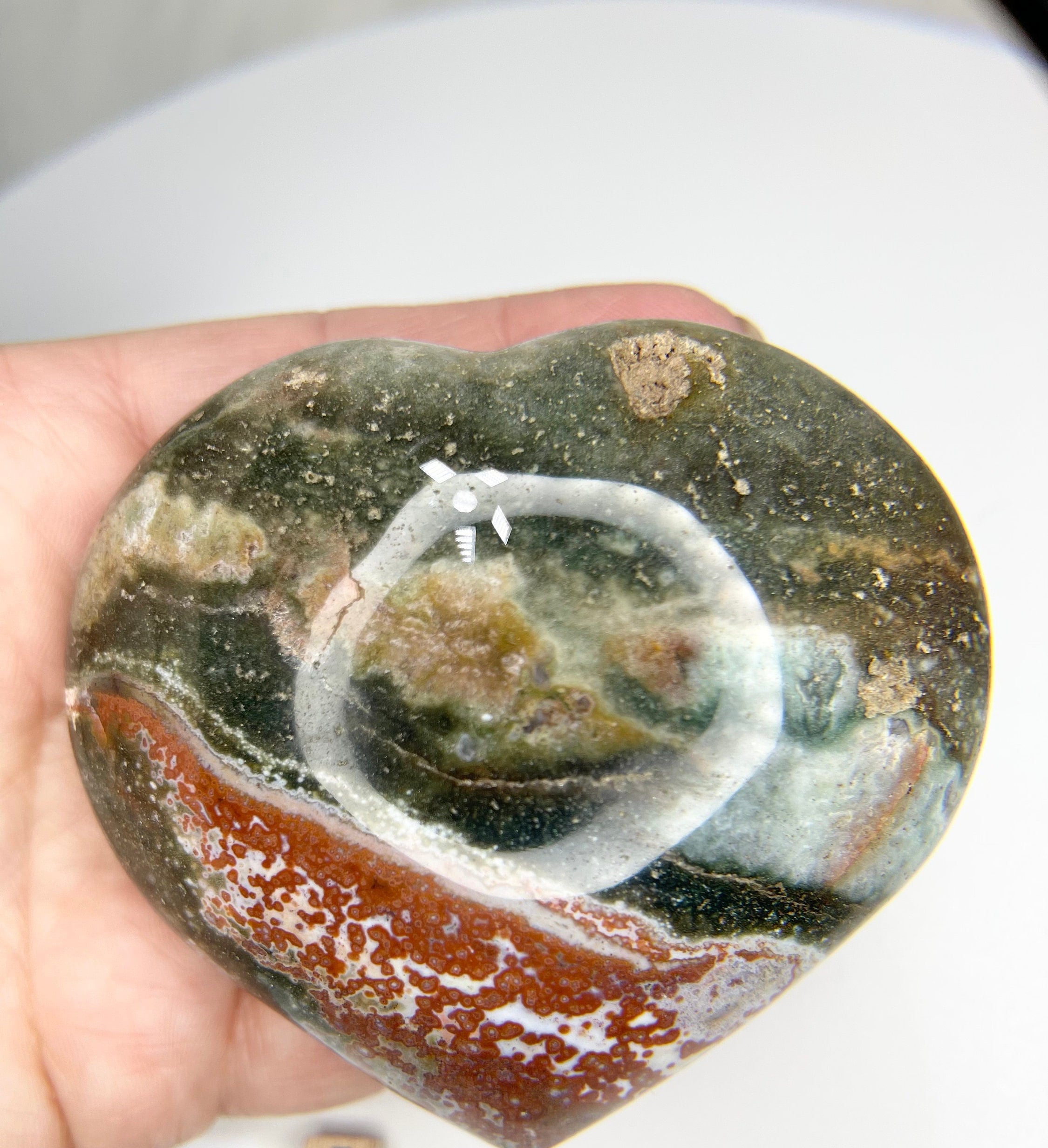 Ocean jasper heart - Etsy 日本