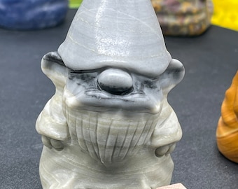 Crystal Gnomes, are Beautifully Carved In Blue Aventurine, Jaspers, Strawberry Quartz, Tai Chi And Angel Aura Glass