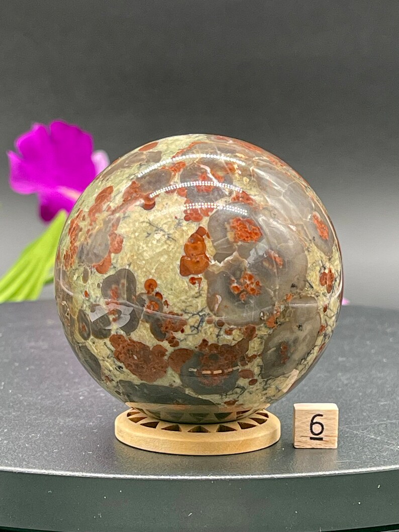 Poppy Sphere Poppy Jasper Sphere Grounding Stone for Meditation & Healing Rare AAA+ ...